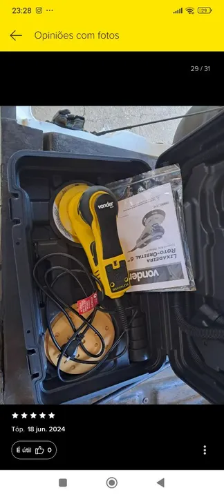 Lixadeira roto-orbital 6 LRV 350B, 127V<br> VONDER PLUS