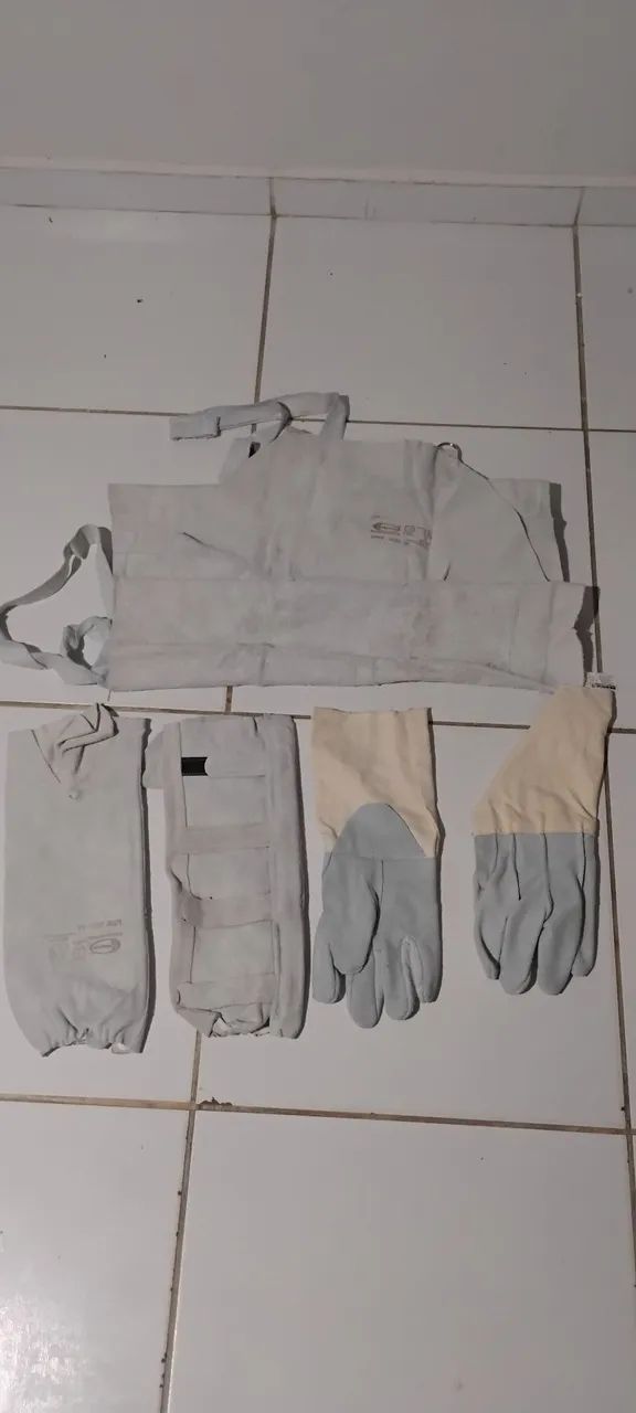 Kit de segurança para solda - avental, luvas e perneiras - Foto 2