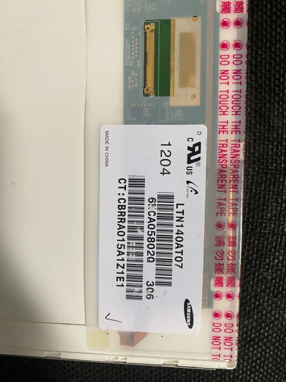 Tela Display 14" LED, 40 Pinos, Conector Inferior Esquerdo - LTN140AT07 - Foto 2