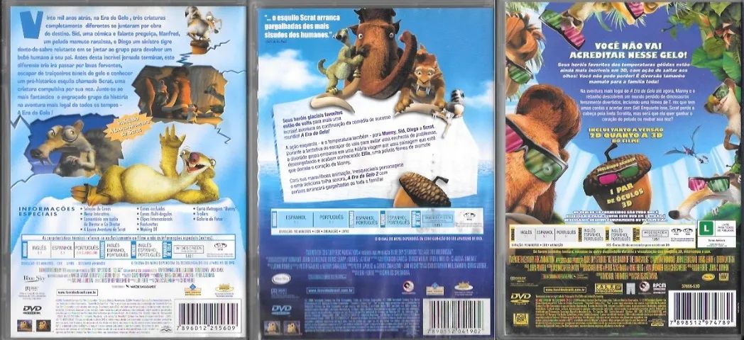 DVD: trilogia A Era do Gelo (dublado & legendado) filme de animação / aventura / diversão  - Foto 3
