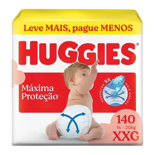 fralda xxg huggies c/140 unidades 