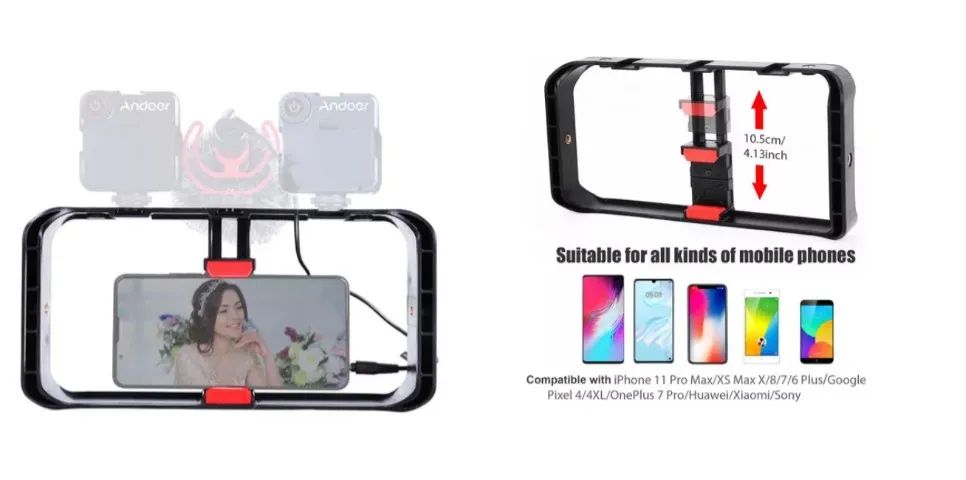 Case Gaiola De Vídeo Para Telefone Gimbal Estabilizador Grip Blog - Foto 3