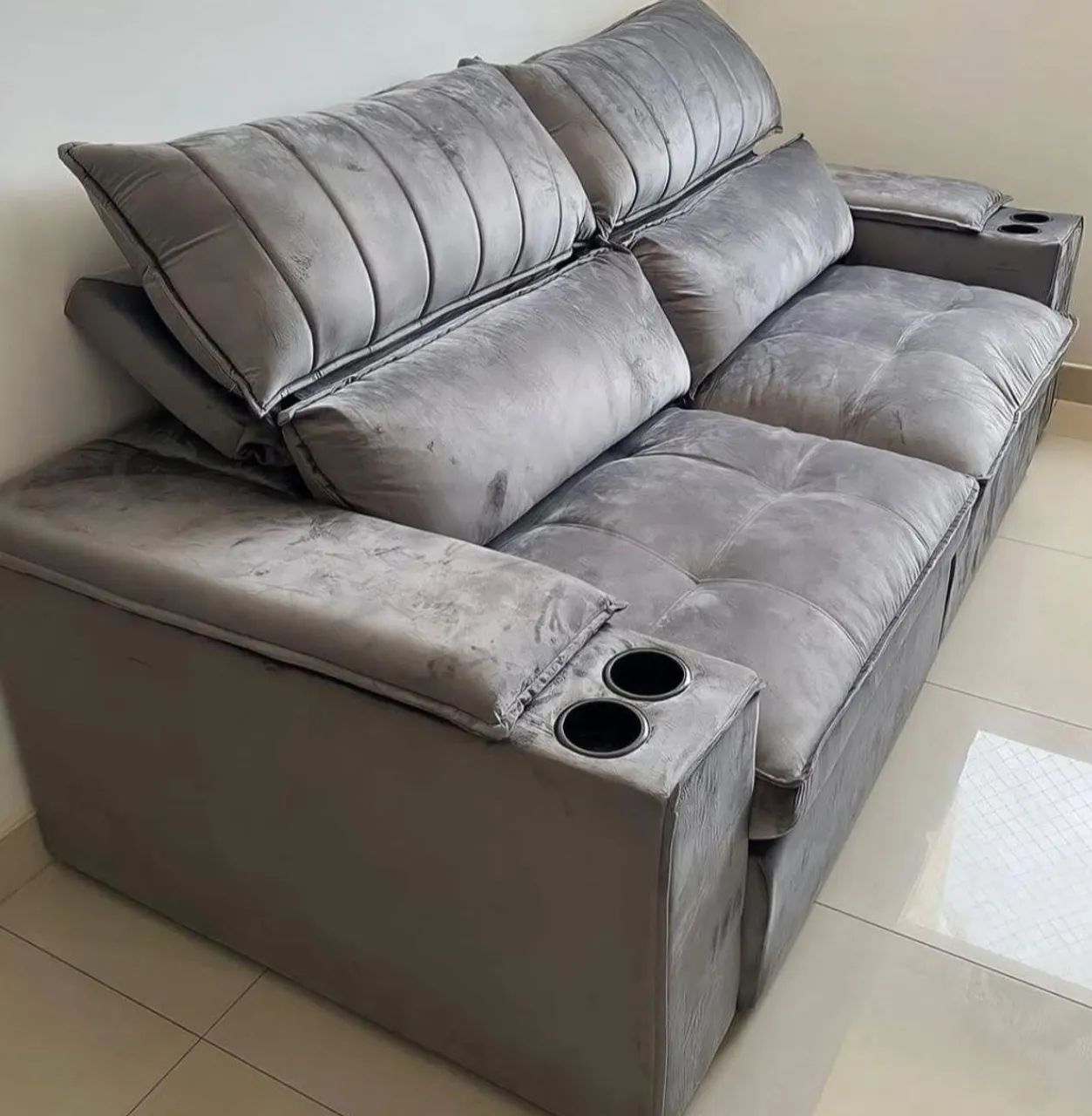 Sofá Retrátil reclinavel Molas ensacadas  + molas bonel conforto e Elegância 