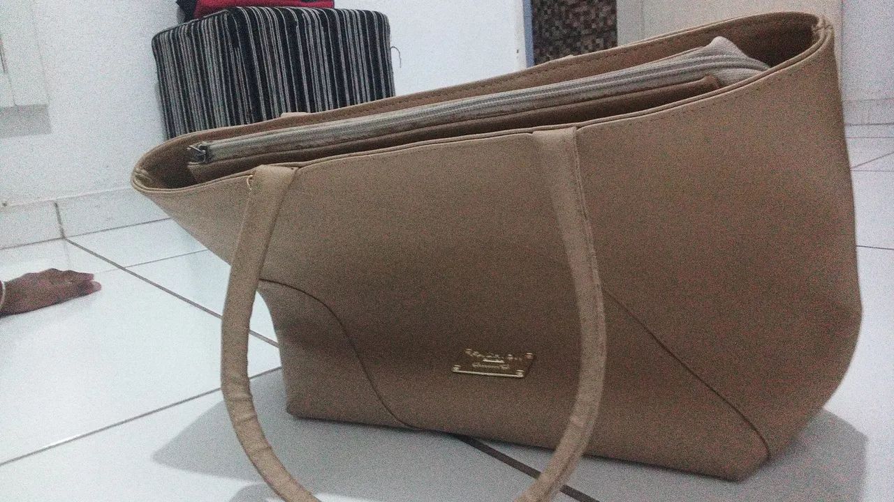 Bolsa de ombro bege