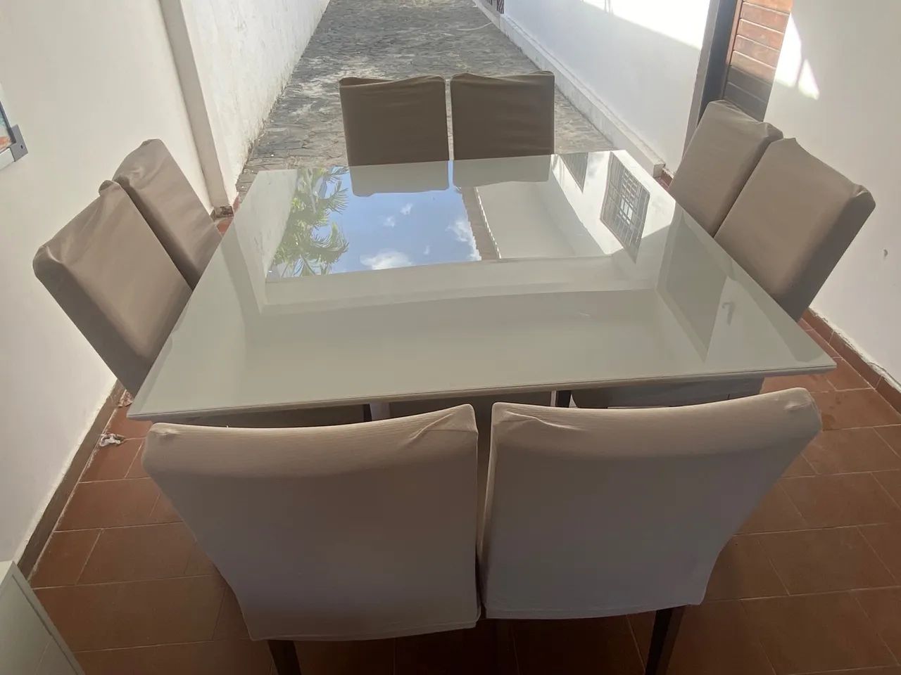 Mesa de Jantar de Vidro | 8 lugares 