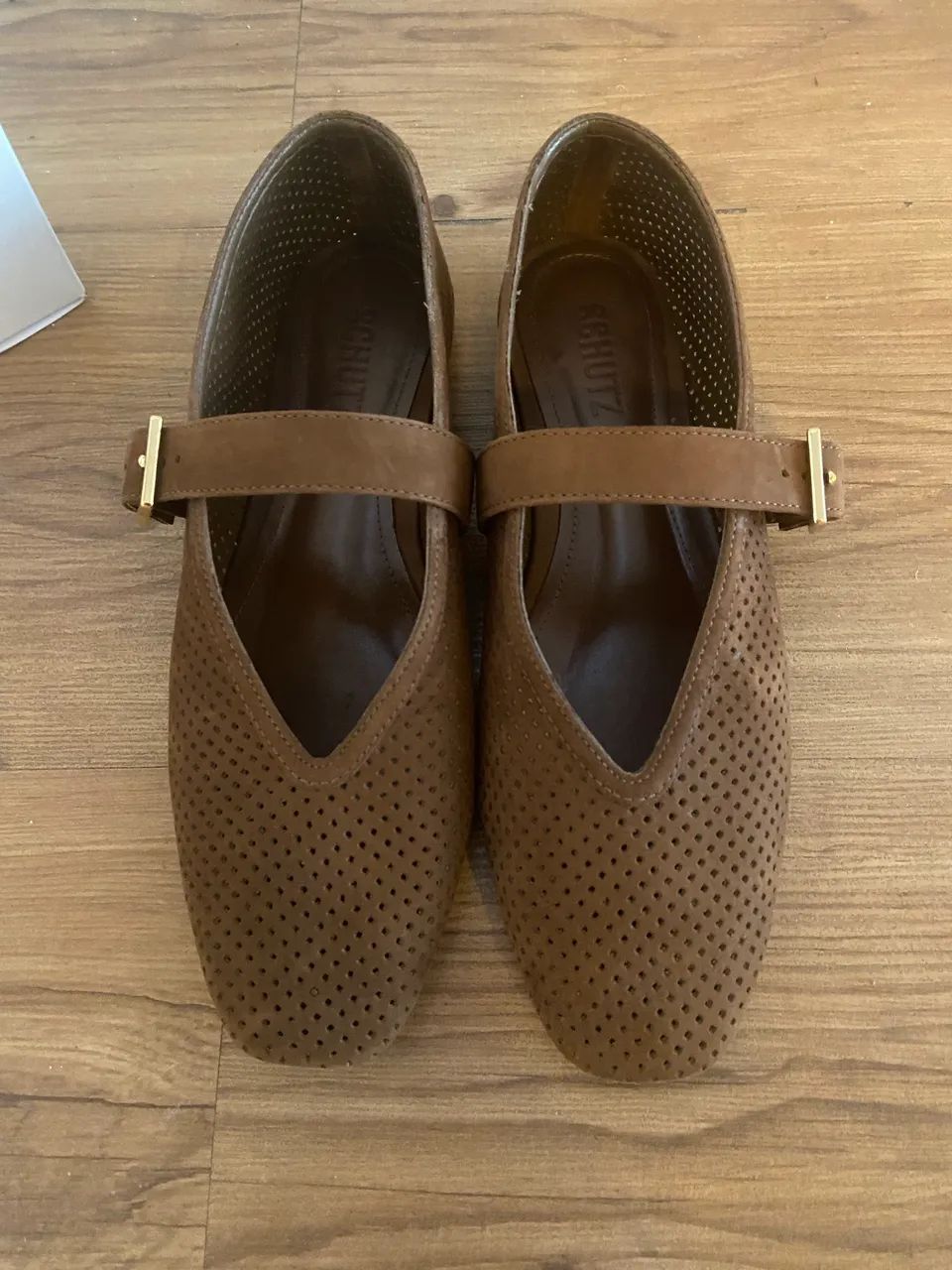 Shutz marrom 36 novo Couro com caixa - Foto 3