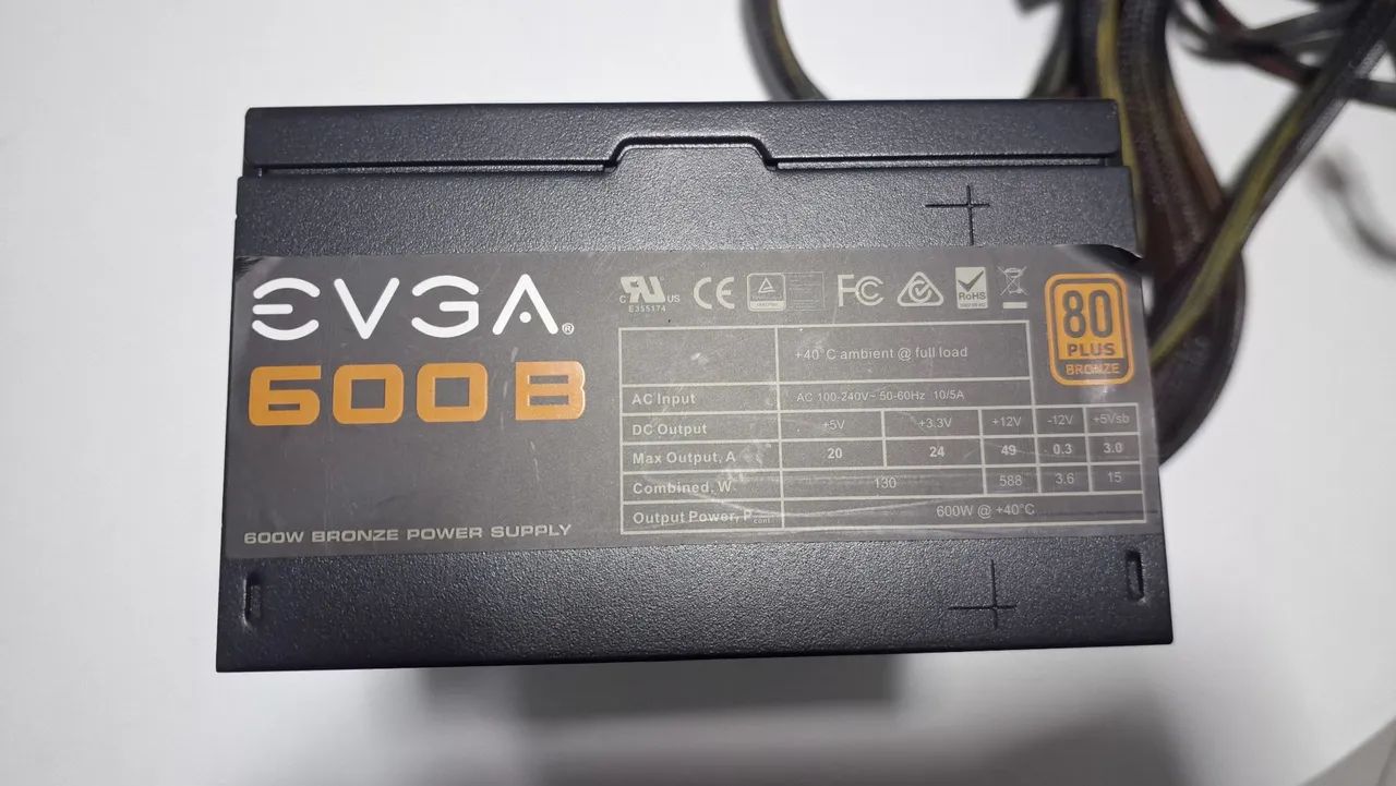 Fonte EVGA 600B 600W 80 Plus Bronze - Foto 2