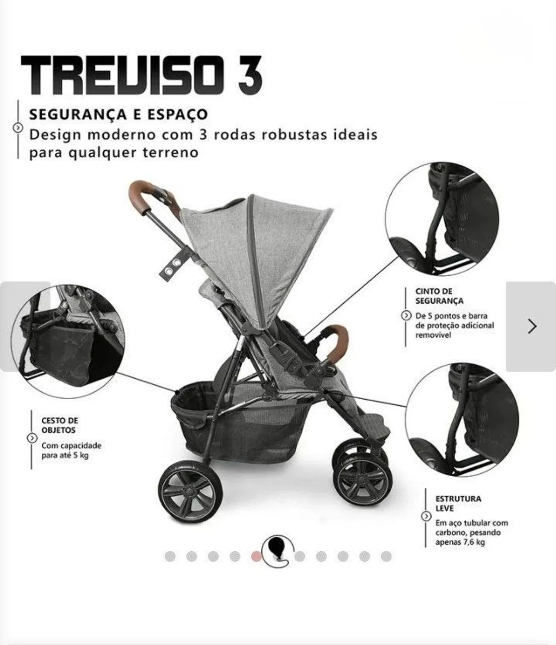 Carrinho de bebê Treviso 3 - Foto 2