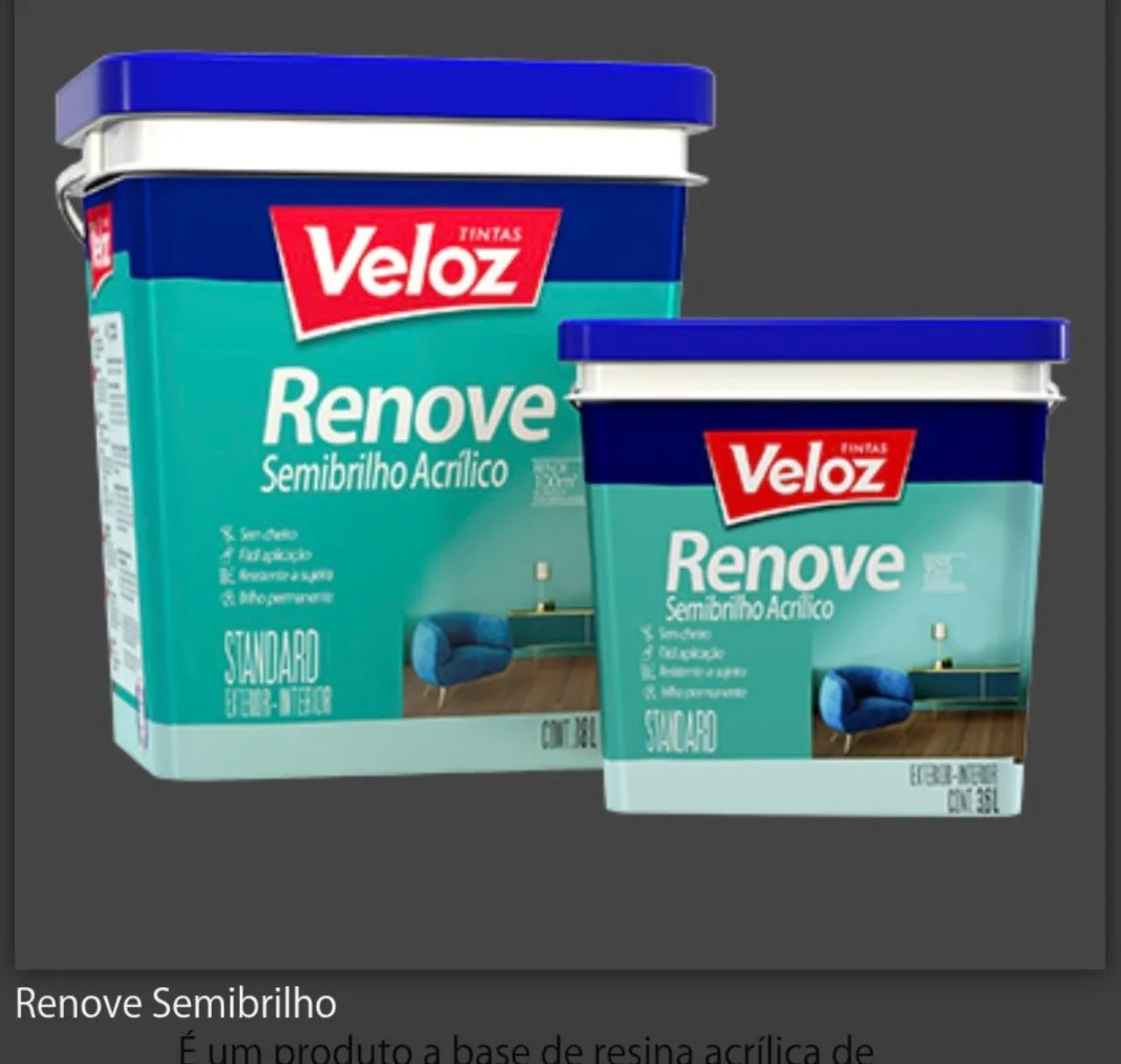 Latão 18L Tinta Renove Semibrilho Acrílico (Veloz) - Branco Gelo - Foto 5