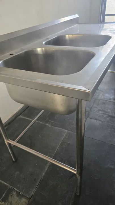 Pia inox 304 2 cubas - Foto 5