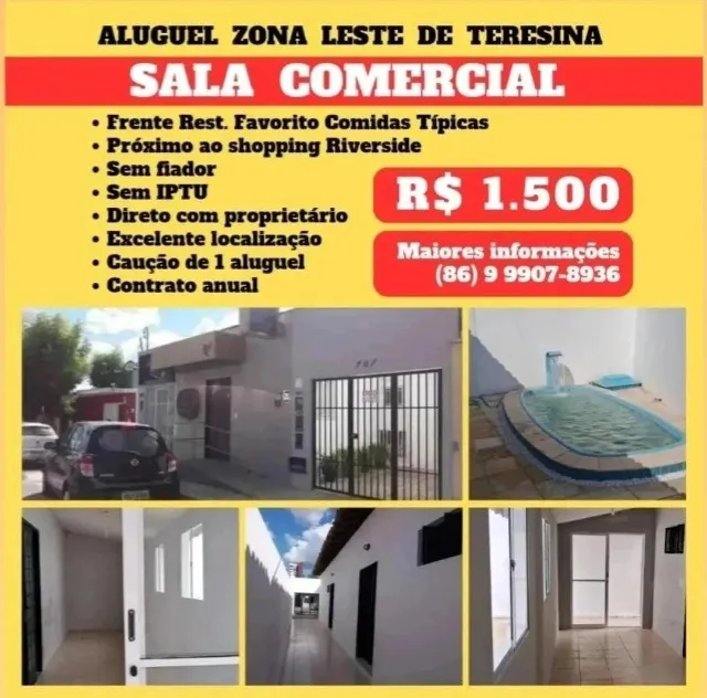 Aluguel Sala Comercial Zona Leste Teresina próximo Shopping Riverside