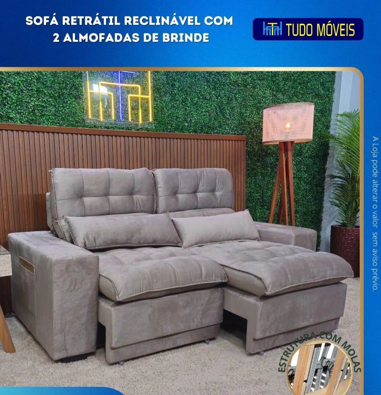 SOFA RETRÁTIL E RECLINÁVEL p/4 lugares - Foto 2
