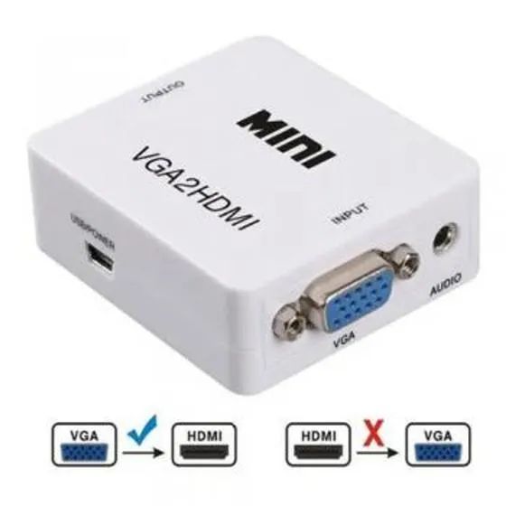 Conversor Vga Para Hdmi Áudio Tv Video Adaptador Vga x Hdmi - Loja Coimbra  Entrega - Foto 4