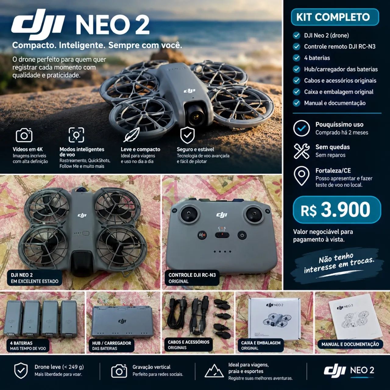 DRONE DJI MUITO NOVO 
