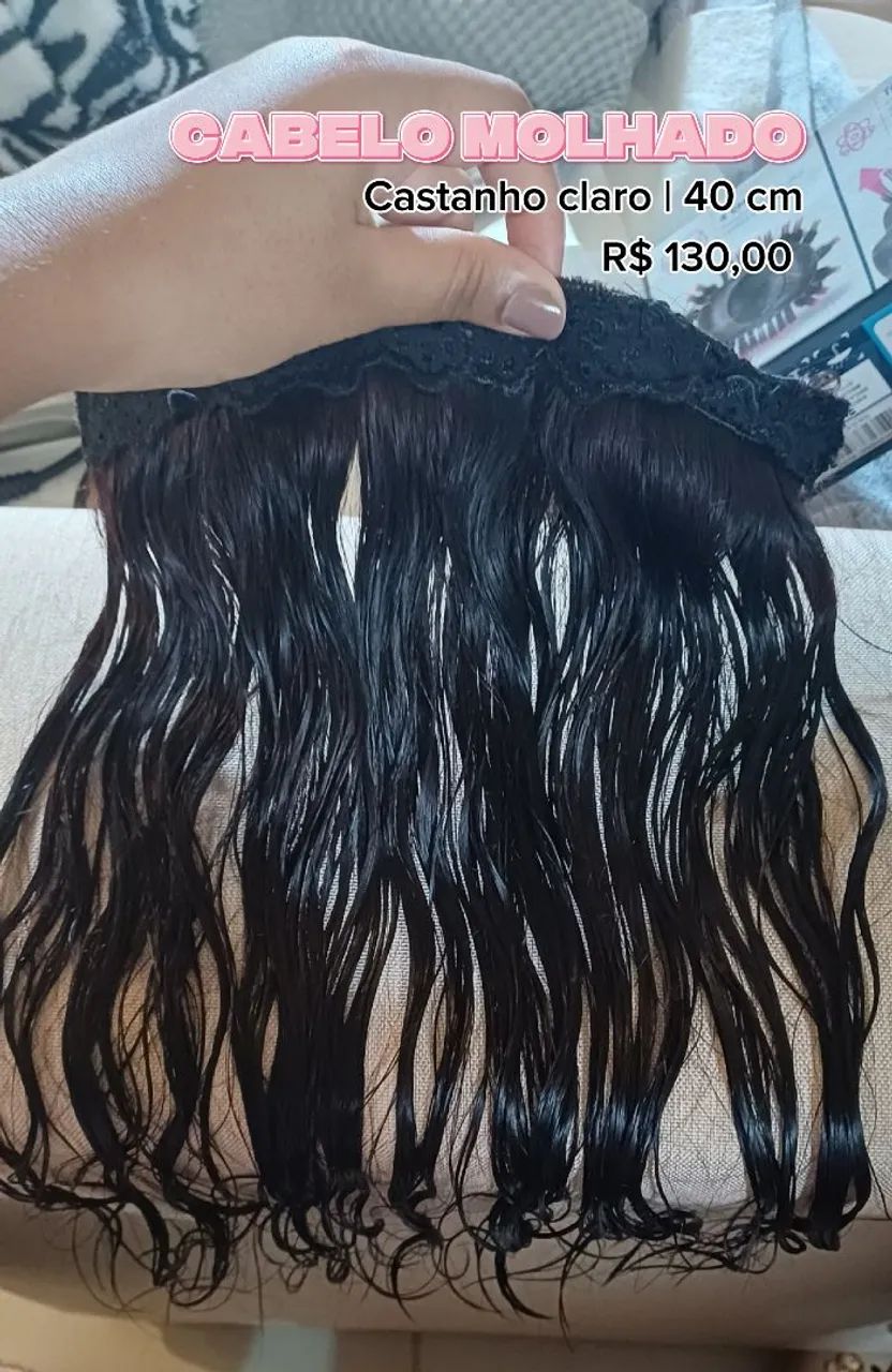 Tela de cabelo humano 40 cm - Foto 2