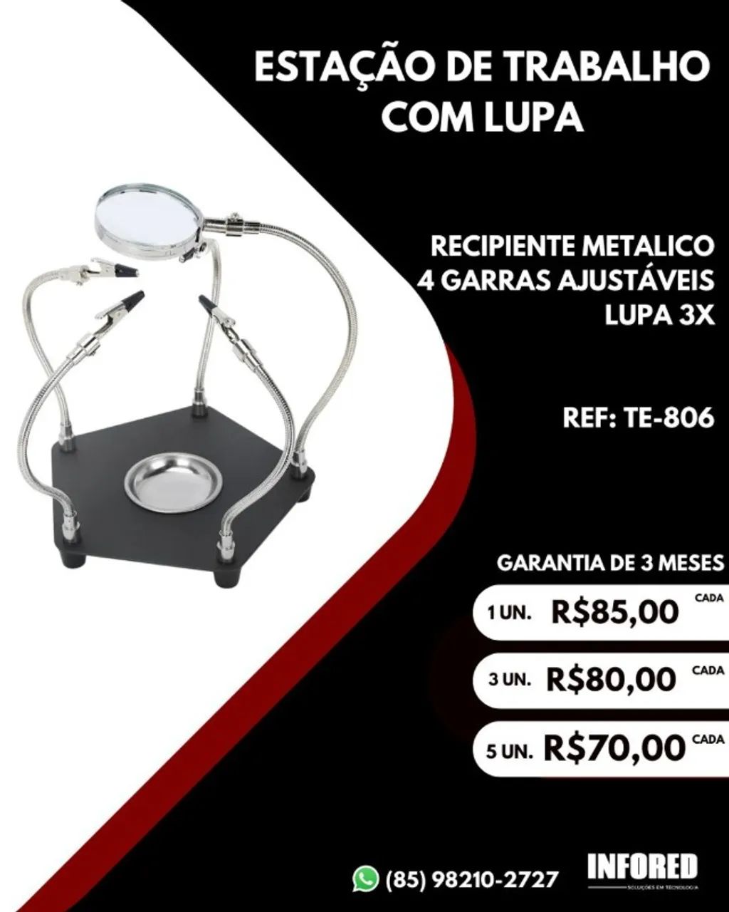 Estação de trabalho com lupa