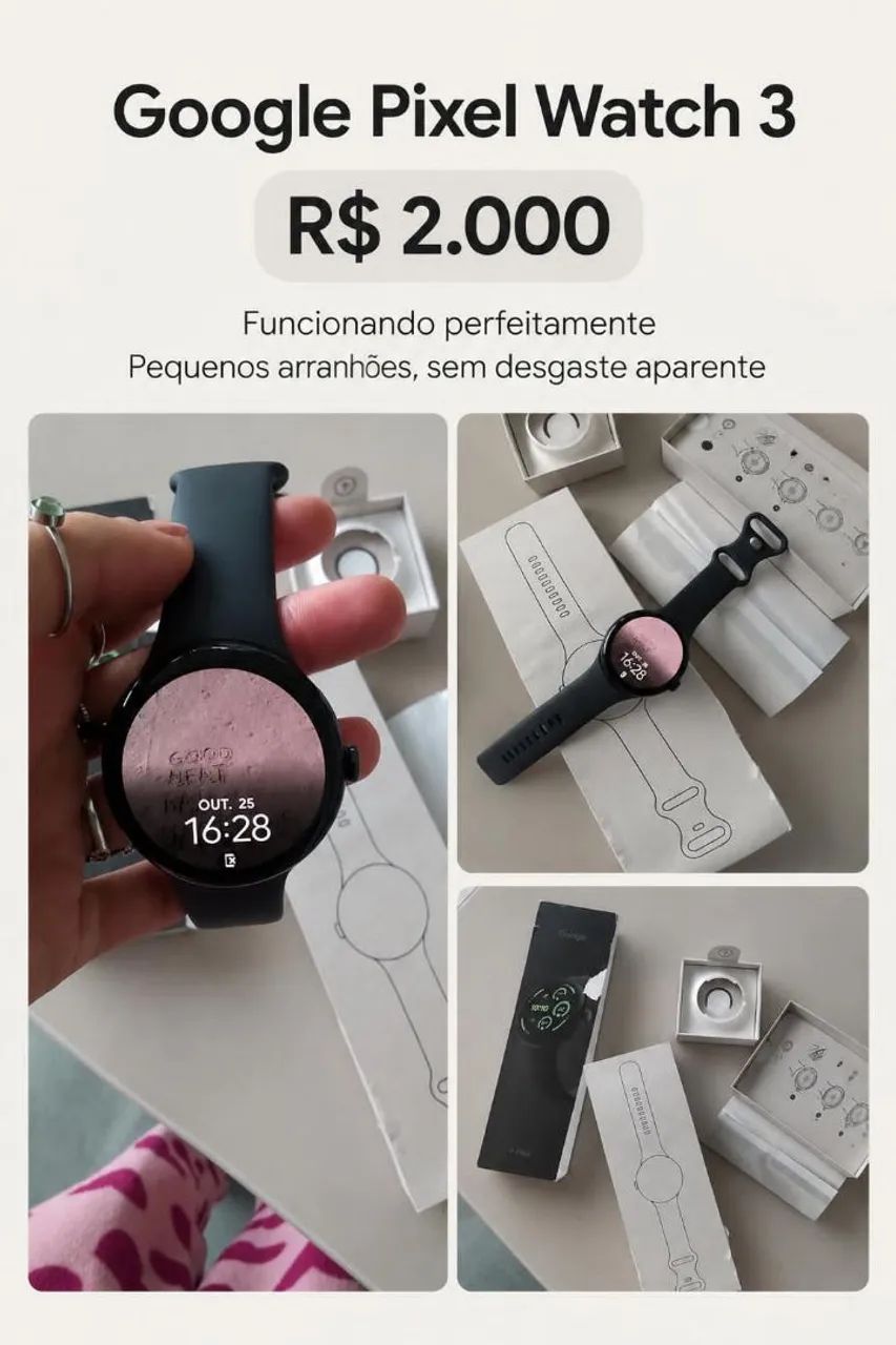 Smartwatch google pixel 3 perfeito estado