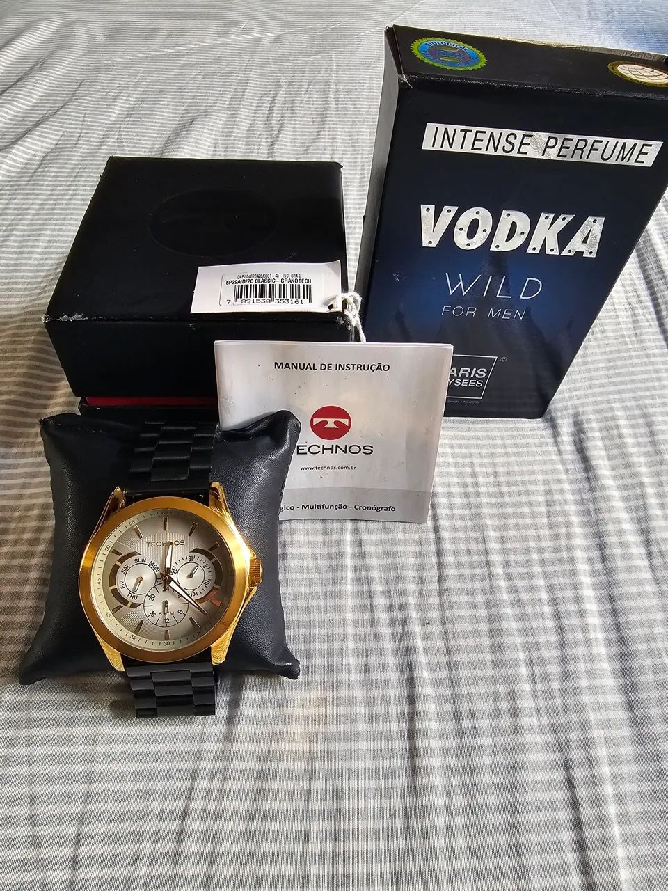 Kit Perfume Vodka Wild (Sauvage Dior) e Relógio Technos