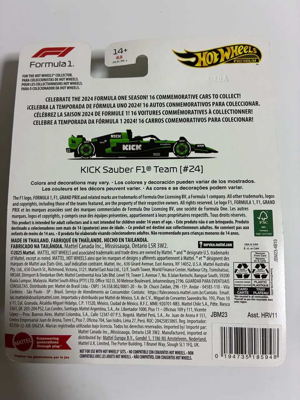 Hot Wheels Premium F1 Kick Sauber #24 2024 - Foto 3