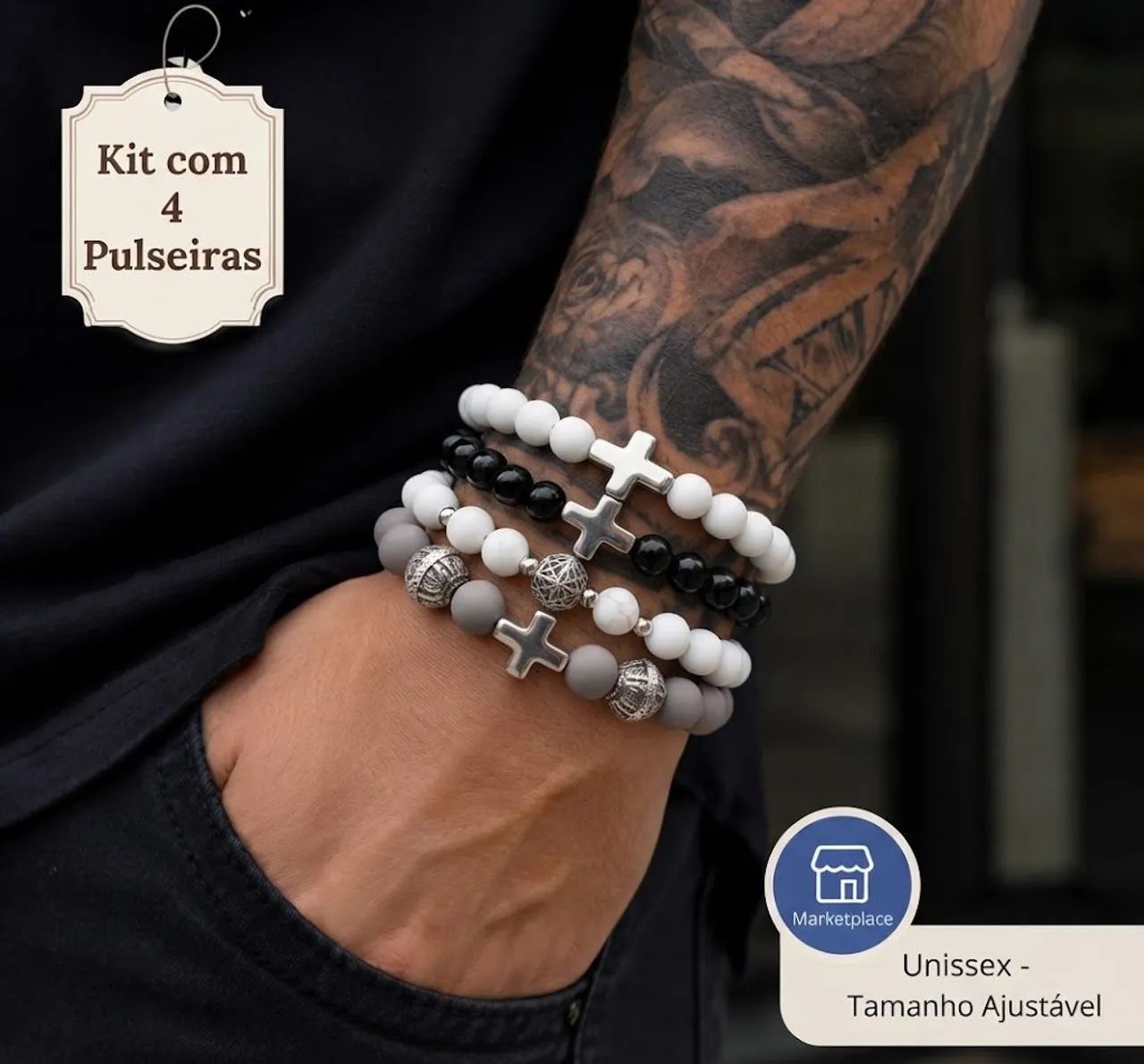 KIT COM 4 PULSEIRAS PREMIUM UNISSEX