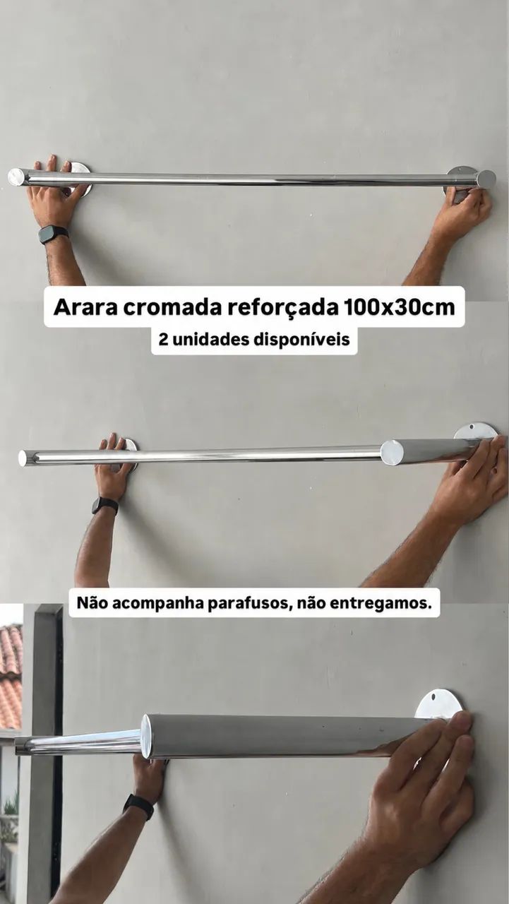 Kit loja completa araras cromadas reforçadas - Foto 3