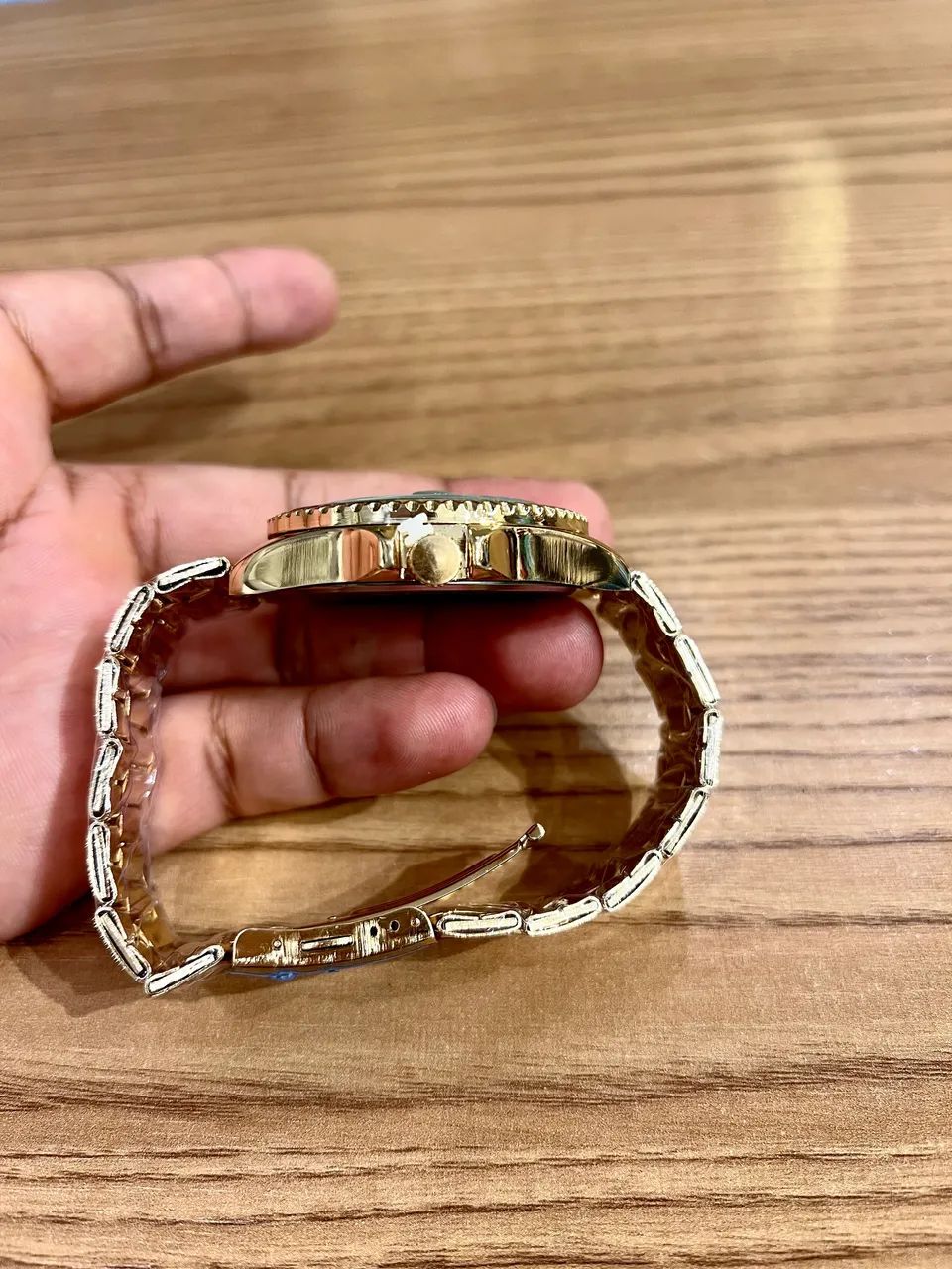 Relógio Masculino Dourado com Mostrador Dourado 100% à Prova d?Água Elegante - Foto 4