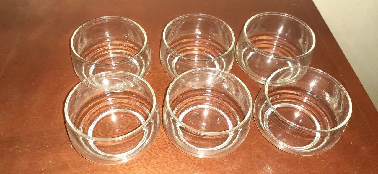 Jogo de 6 potes de vidro de sobremesa 250ml - Foto 2