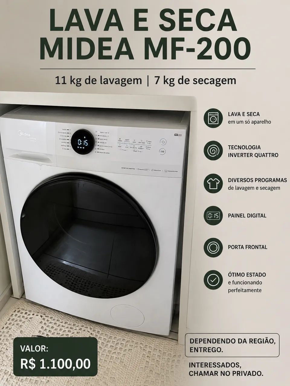 LAVA E SECA MIDEA MF 200