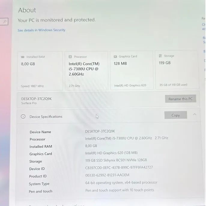 Microsoft Surface Pro 5 i5 8GB SSD 128GB Tela 12,3? Touch