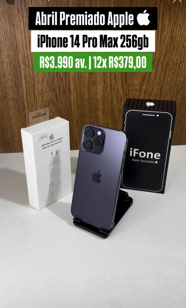 14 Pro Max 256gb Purple Todo Original - Celulares e Smartphones