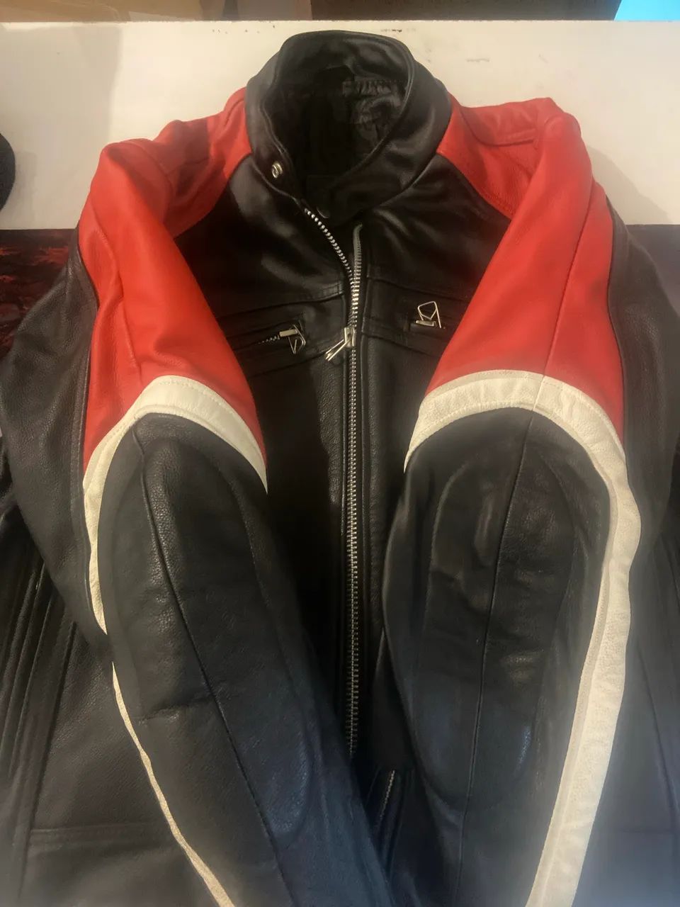 Jaqueta couro motociclista