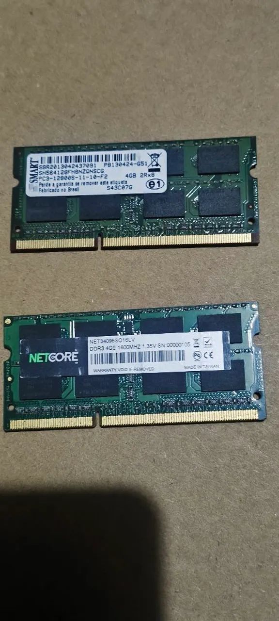 2 MEMÓRIAS RAM DE 4GB P/ NOTEBOOK  - Foto 2