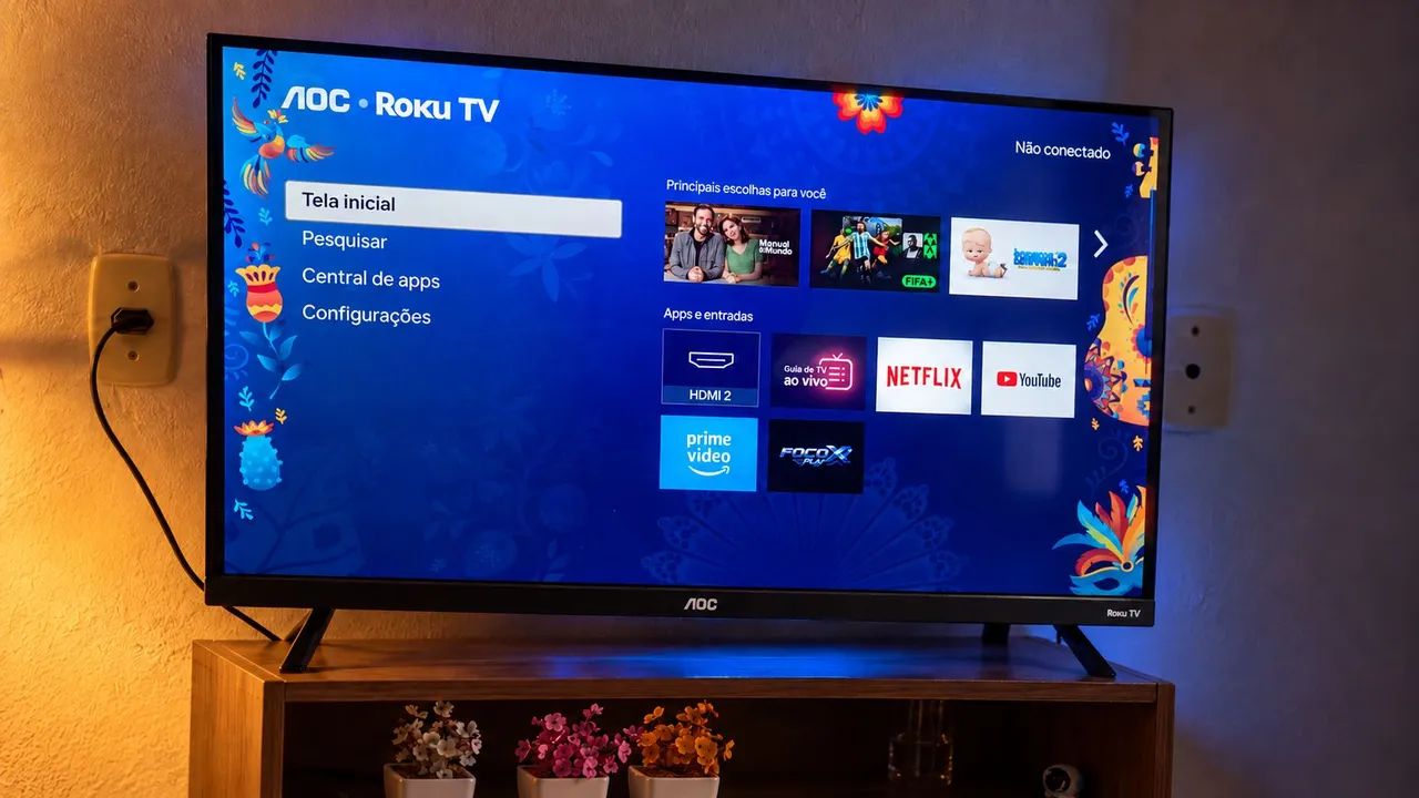 Smart TV AOC Roku TV em ótimo estado - Foto 2