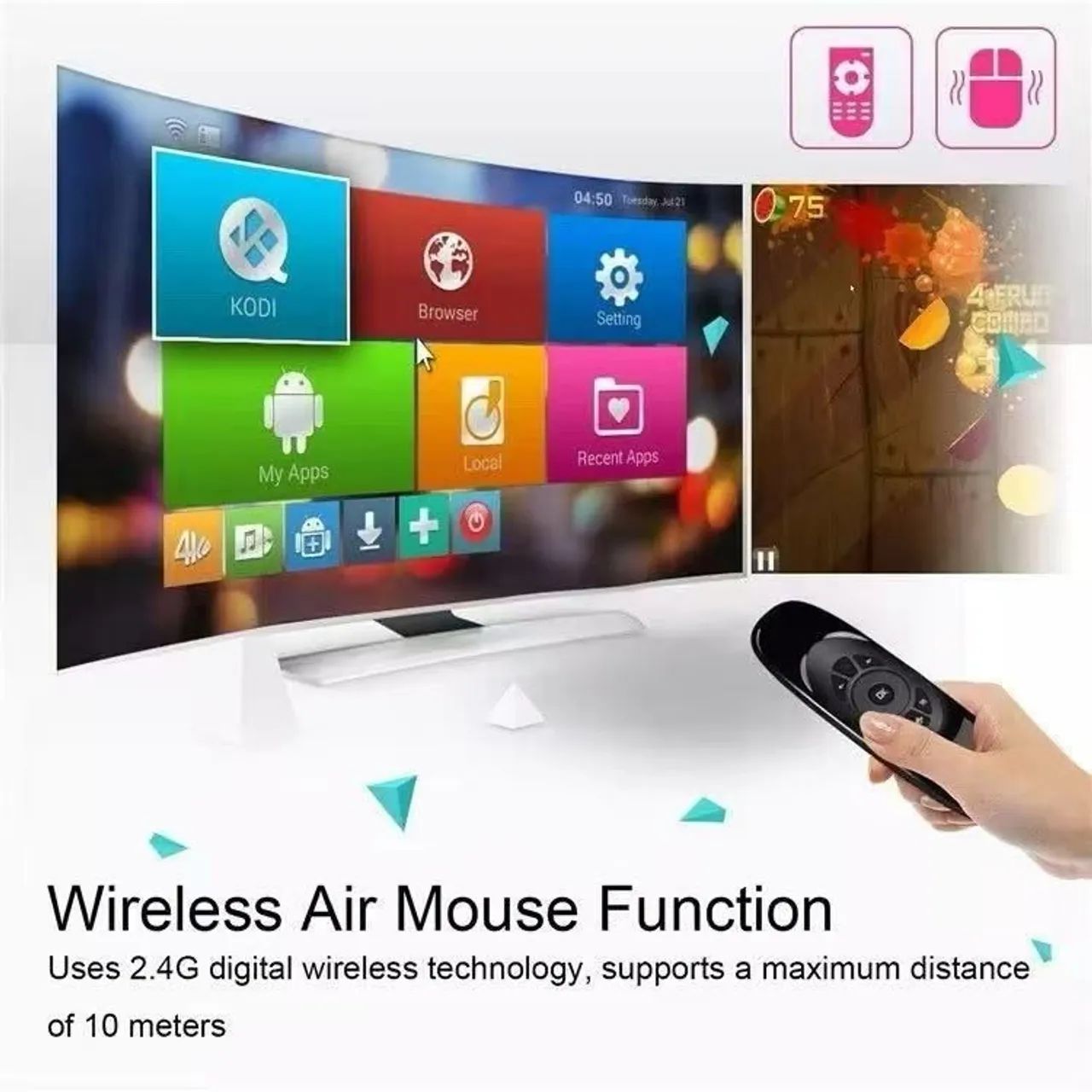 Mini controle teclado Air mouse wireless 2.4 Ghz - Foto 2