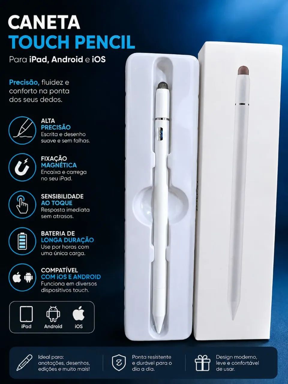 Caneta touch pencil para Ipad,Android e iOS/ OFERTA IMPERDÍVEL 