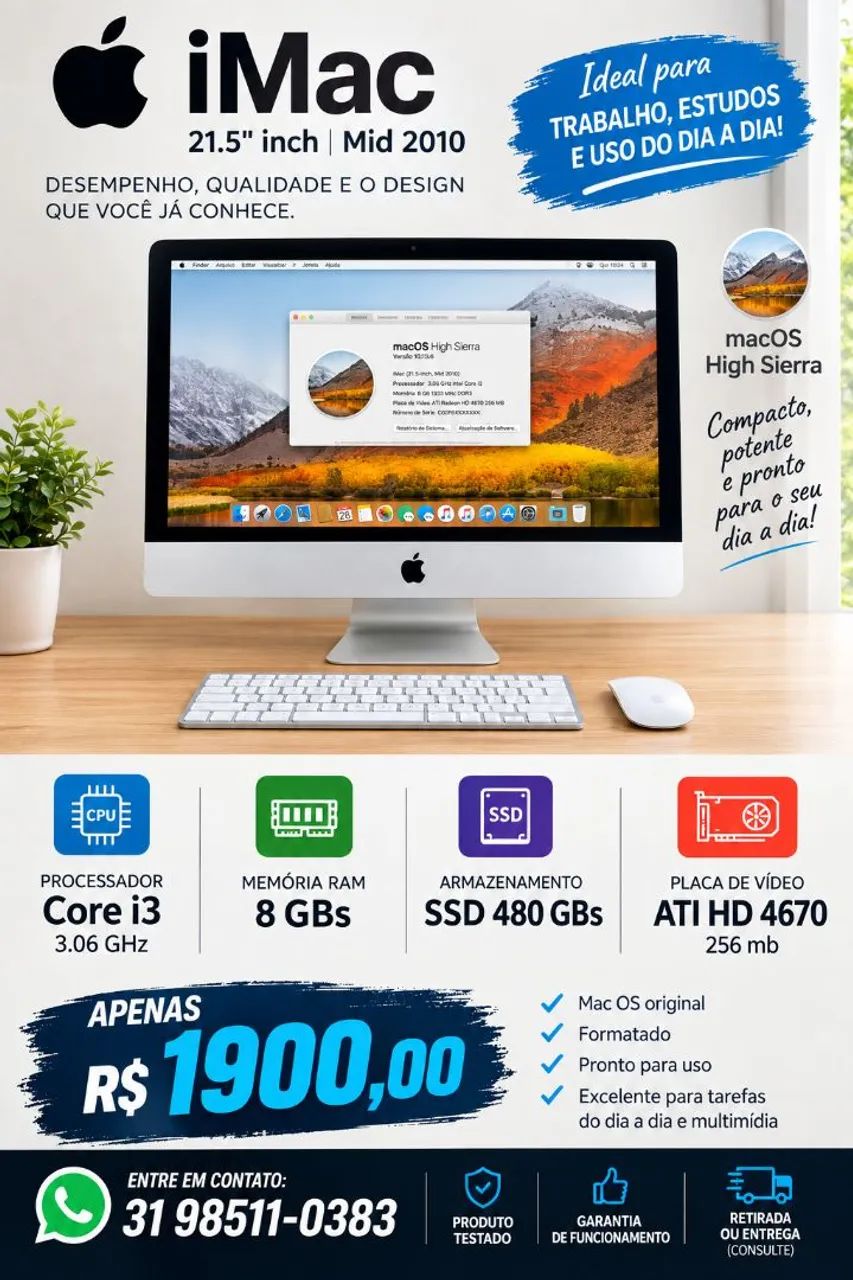 Apple iMac 21.5 20100 - Computadores e Desktops - Casa Branca