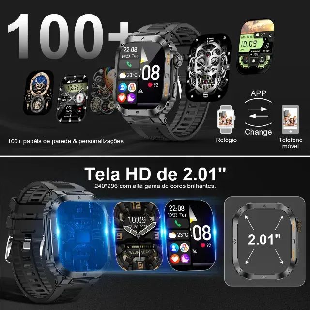 Smartwatch Sport Preto e Resistência IP68 - Foto 2