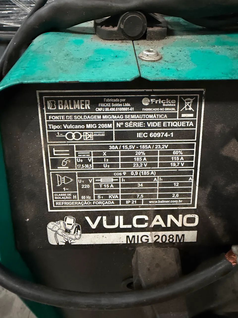 Máquina de Solda Balmer Vulcano  208M
