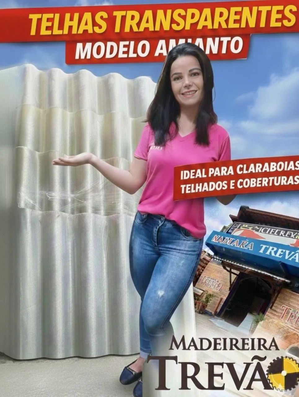 Telhas transparente modelo amianto 