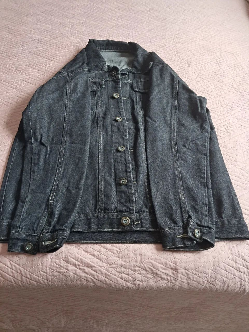 Blusão Jeans Preto  - Foto 2