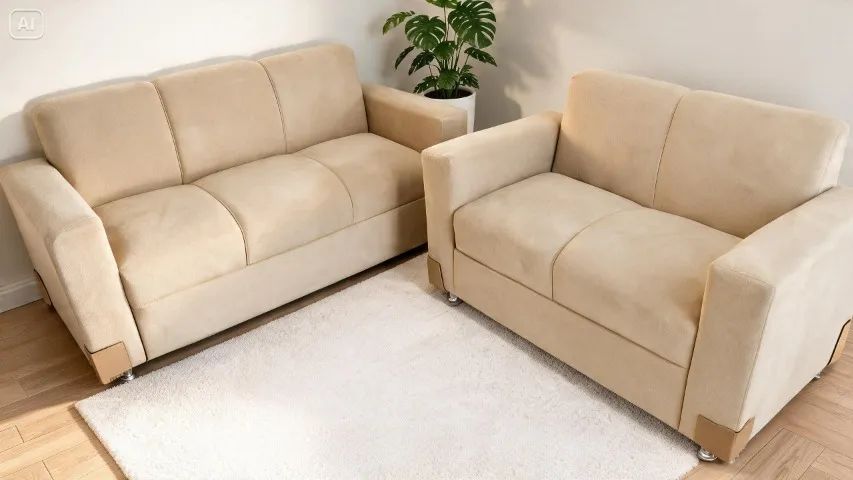 Sofá 2 e 3 Lugares Suede Grafite D33 Resistente e Confortável - Foto 5