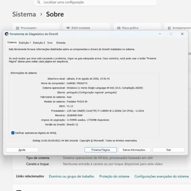 Notebook Gamer Predator Helios 300 + RTX 3060 + Windows 11 original - Foto 4