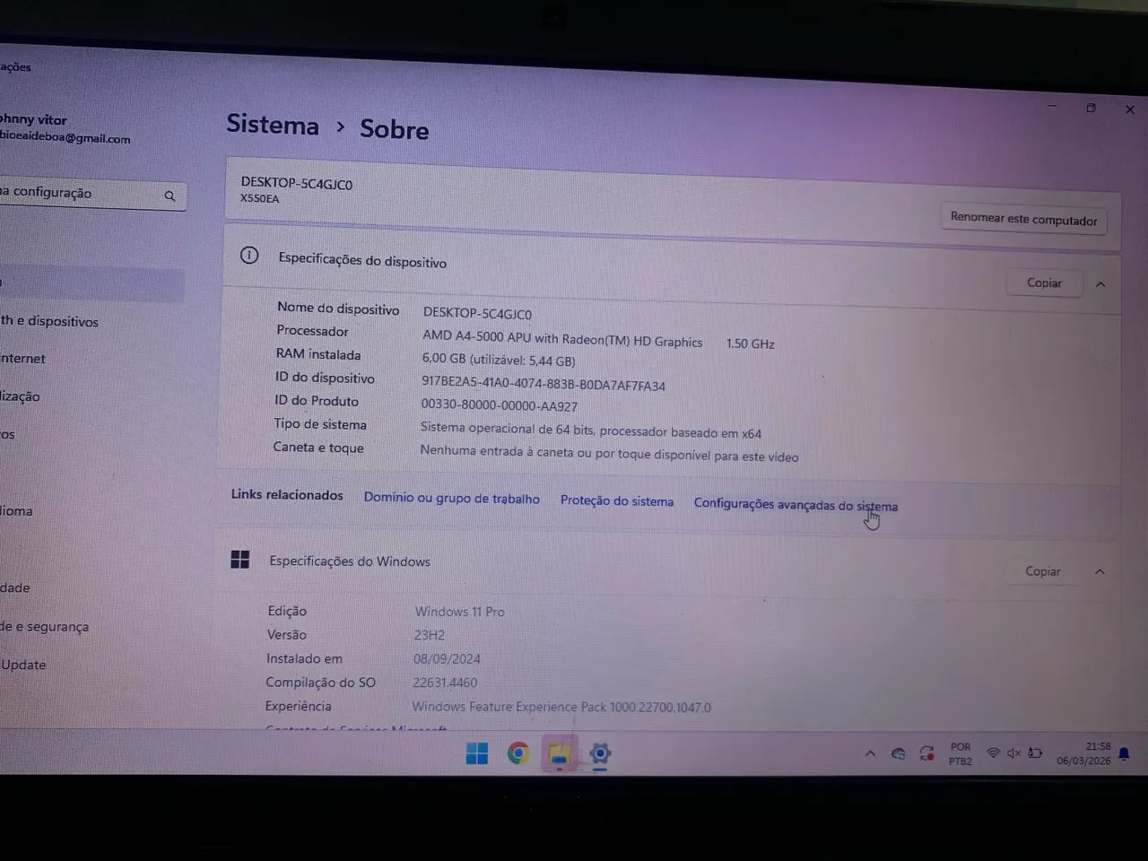 Notebook ASUS X551 