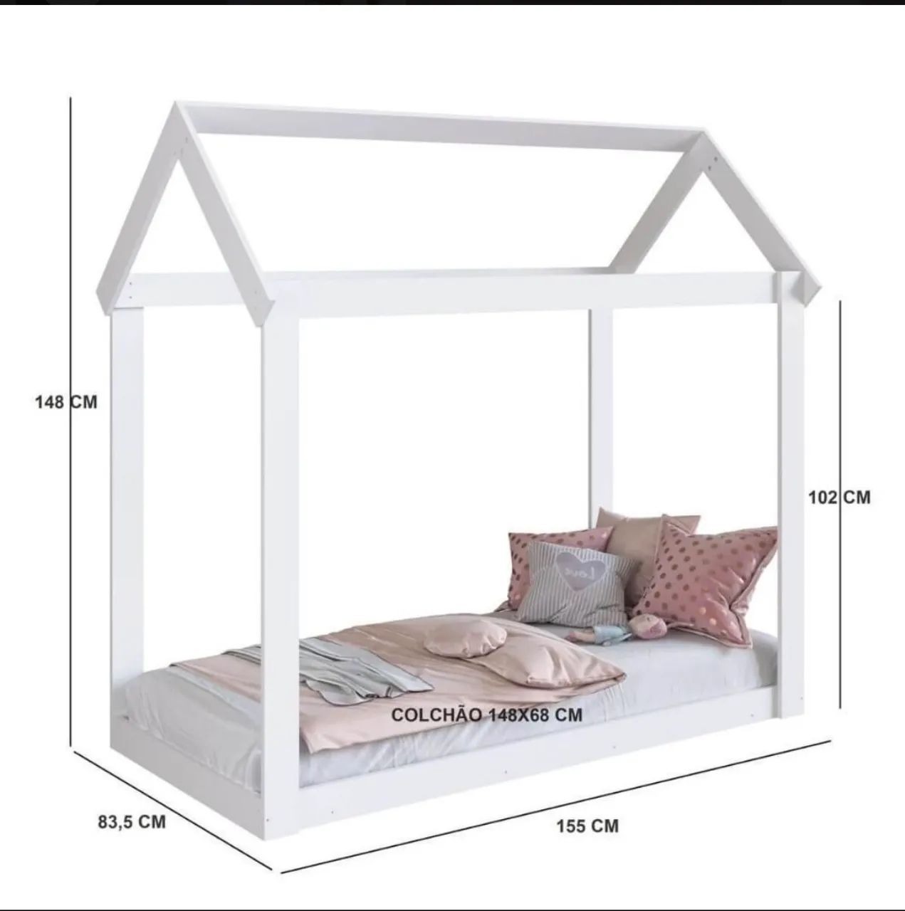 Cama solteiro casinha 