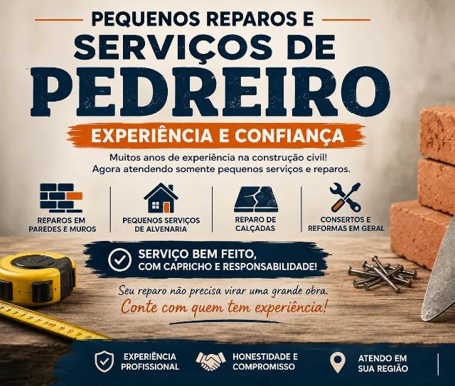 Pedreiro - Pequenos Reparos, Instalações ETC
