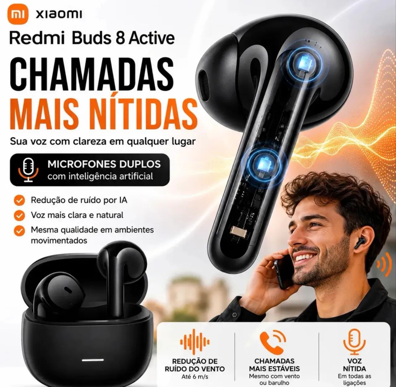 Fone Bluetooth  Xiaomi Redmi Buds 8 Active - Foto 5