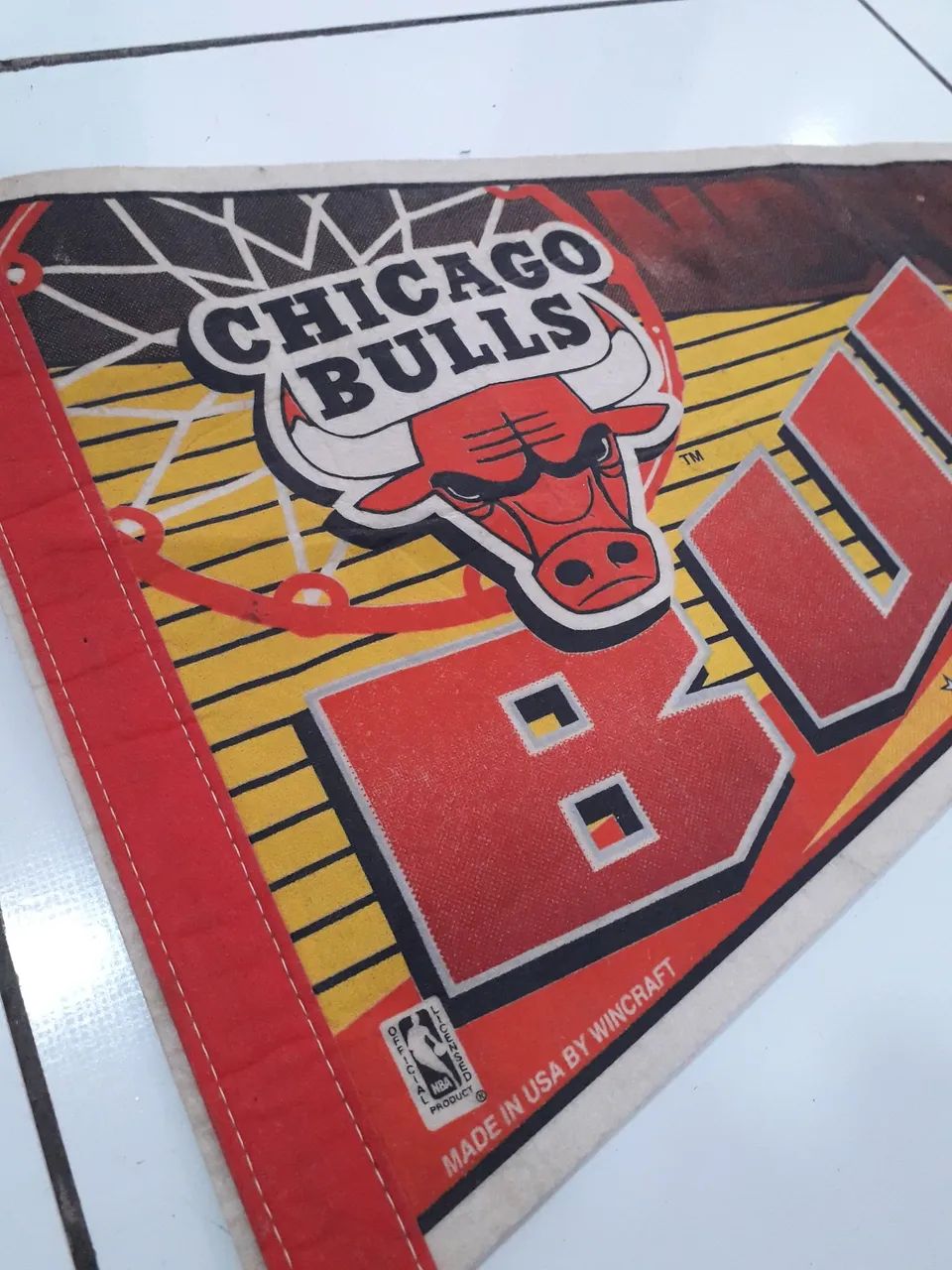 FLÂMULA  VINTAGE CHICAGO BULLS ANOS 90 - Foto 4