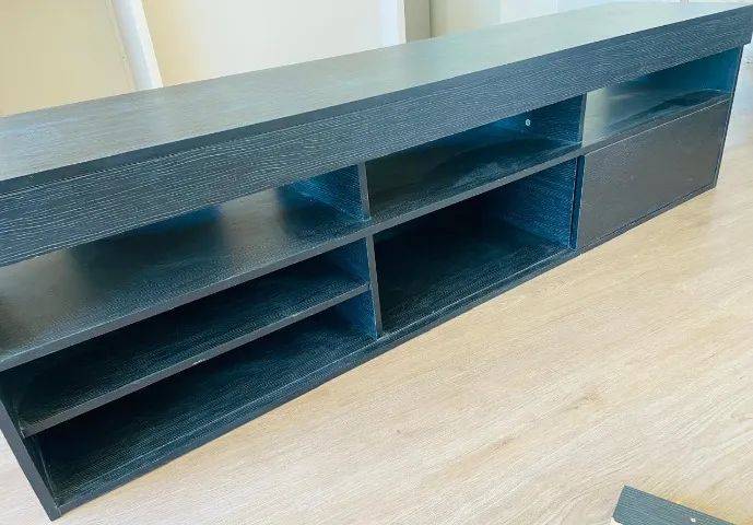 Rack  sala - para TV até 75" Porta de Correr Preto - Foto 3