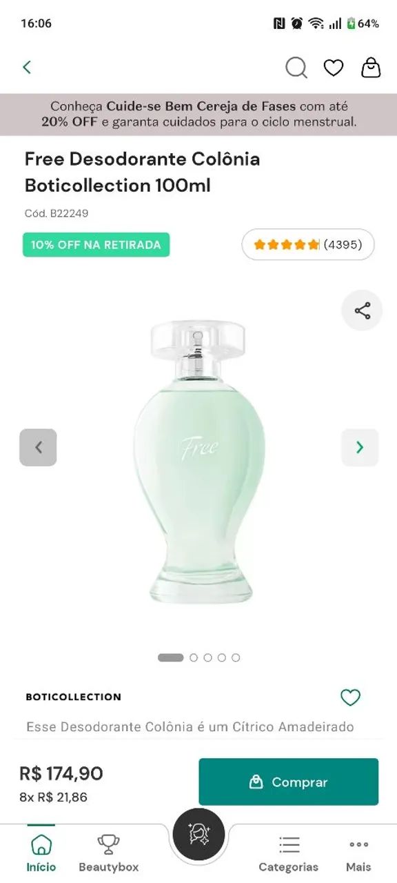 Perfume o Boticário Free