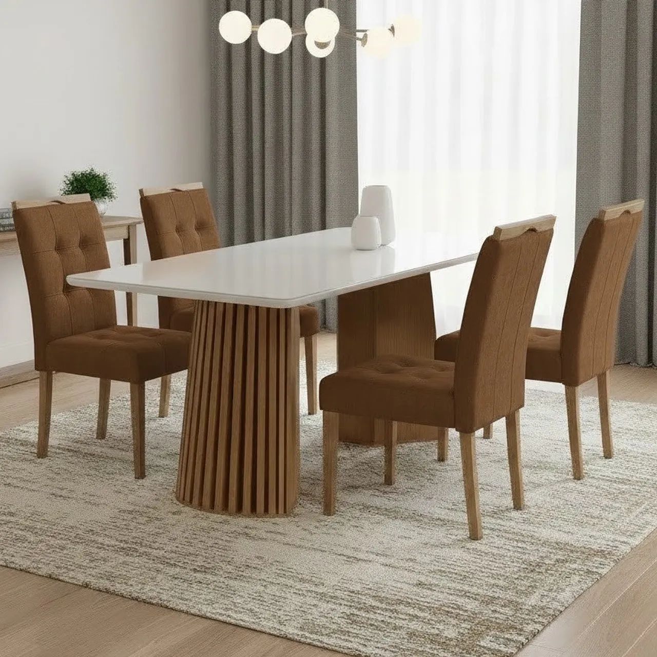 Mesa de Jantar Nevada (Tampo Smart Plus) com 4 Cadeiras Entrega Rápida - Foto 2